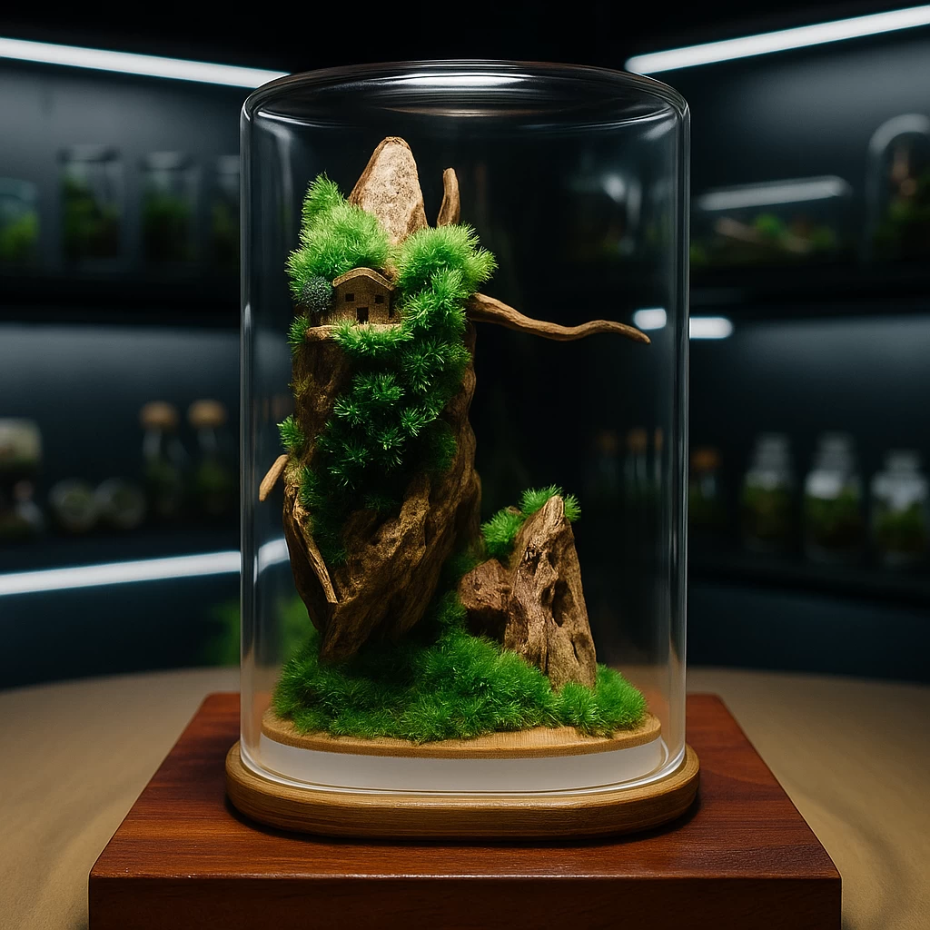 Preserved Moss Terrarium – Wooden Base Corporate Gift